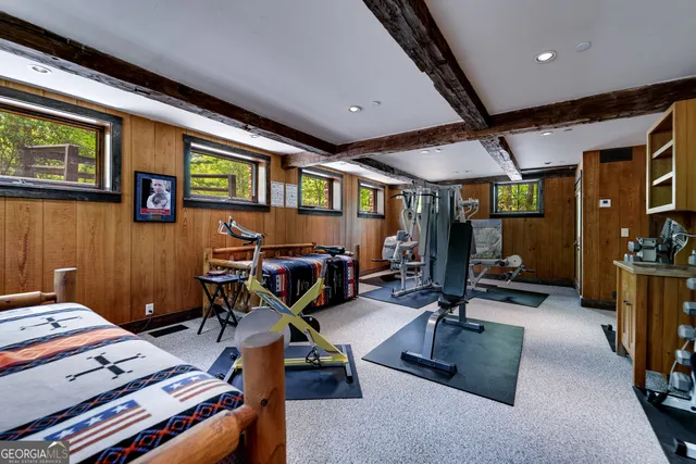 a view of lake from a city