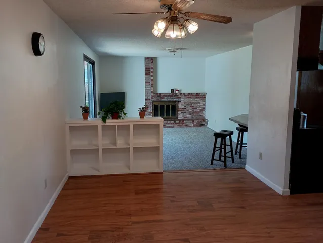 a bathroom with a sink vanity and a mirror