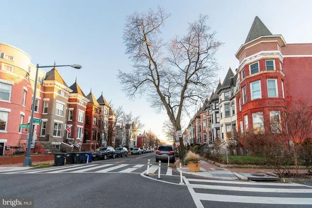 a view of a building with a street