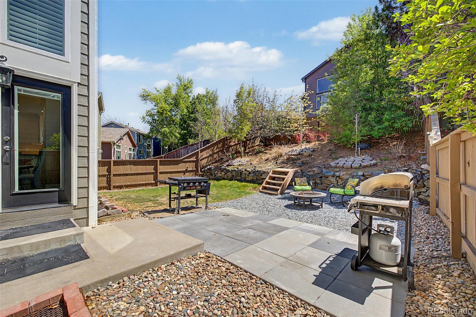 10246 South Spotted Owl Avenue Highlands Ranch, CO 80129 - Photo 39 of 49 a view of a patio with table and chairs and potted plants