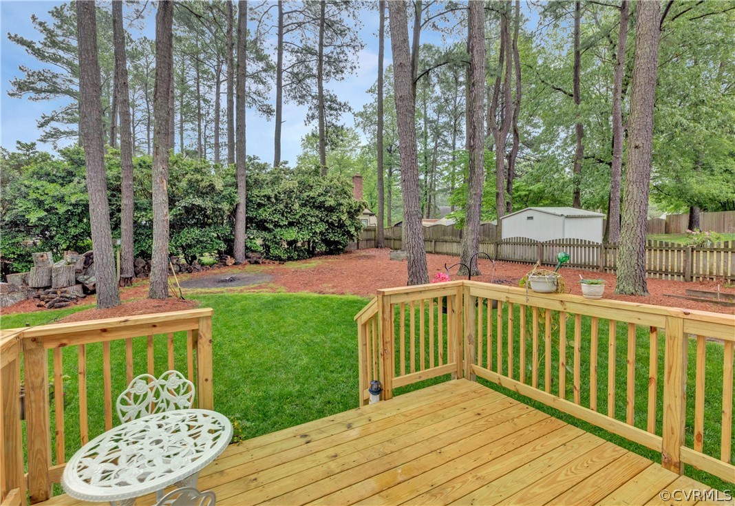 4801 Wilconna Road Chesterfield, VA 23832 - Photo 21 of 25 a view of a wooden deck and a patio