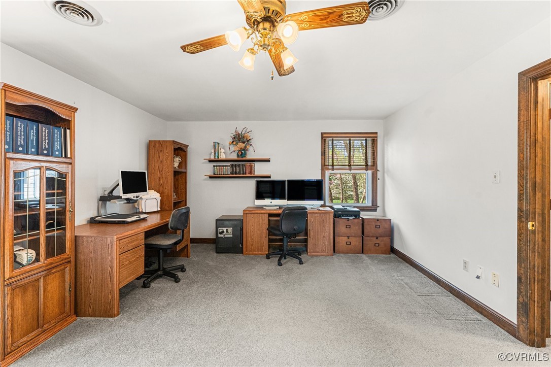 16287 Derby Ridge Road Montpelier, VA 23192 - Photo 39 of 50 Carpeted home office featuring visible vents, base
