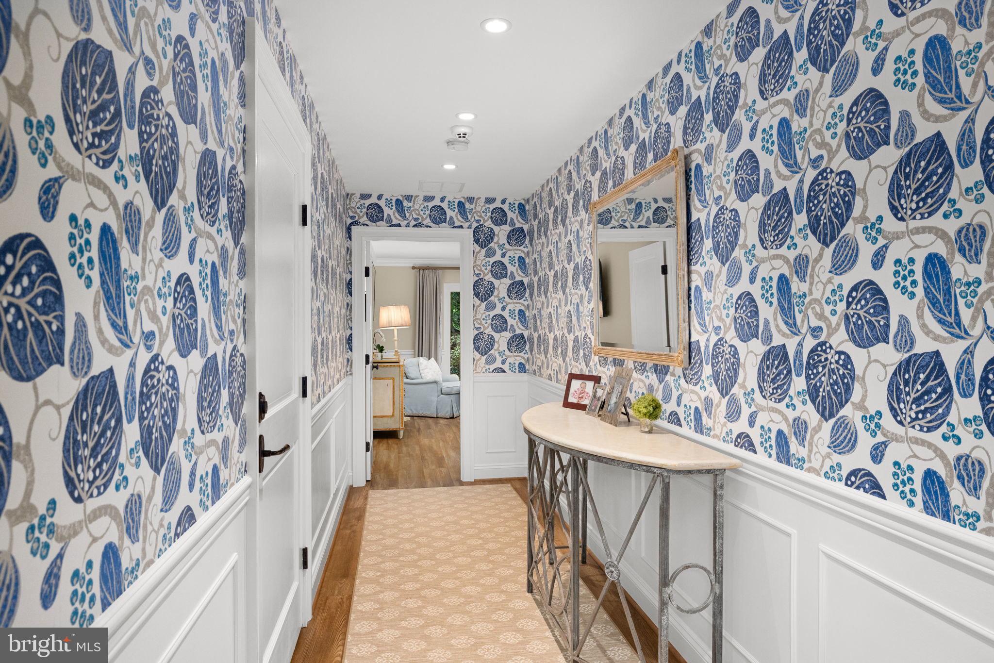 1111 Crest Lane McLean, VA 22101 - Photo 50 of 61 a bathroom with a sink a mirror and a shower curtain