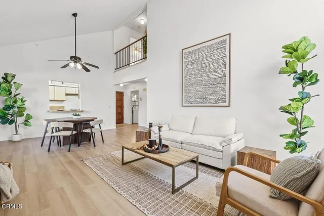 a living room with furniture