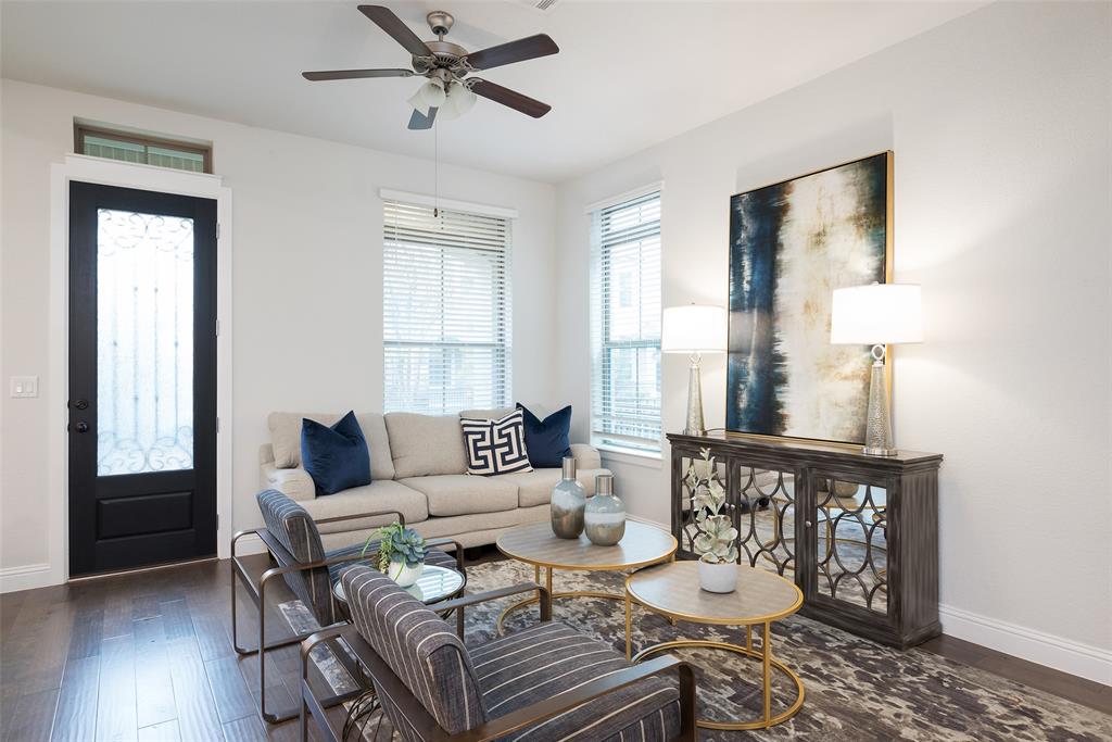 1115 Manacor Lane Dallas, TX 75212 - Photo 5 of 28 a living room with furniture and wooden floor