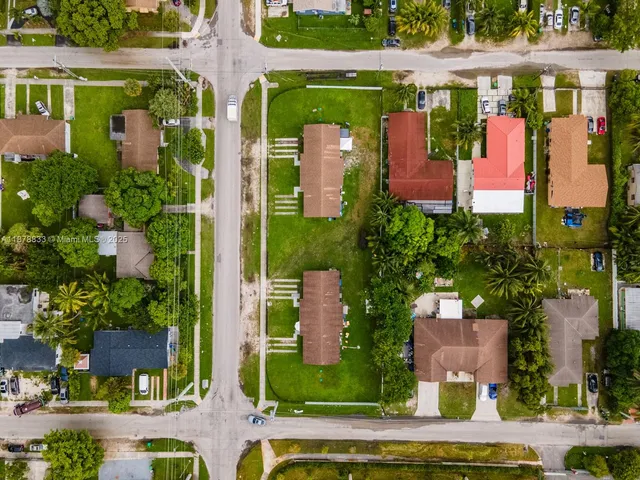 an aerial view of multiple house