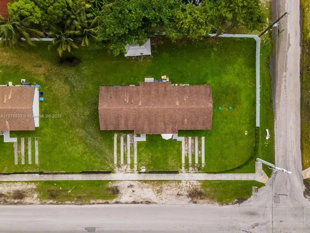 an aerial view of a house