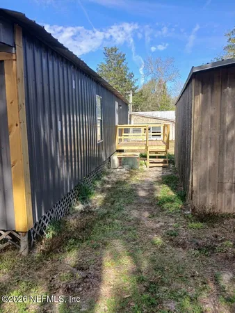 a backyard of a house
