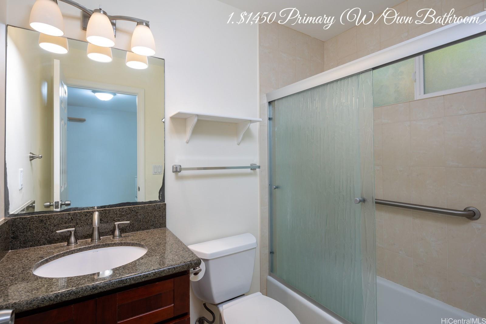 841 20th Avenue Honolulu, HI 96816 - Photo 8 of 17 a bathroom with a granite countertop sink toilet and a mirror
