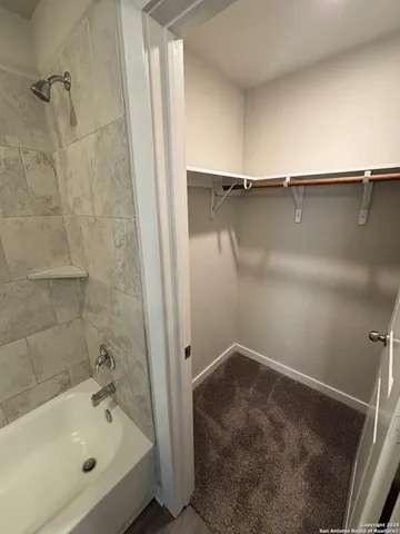 a bathroom with a tub