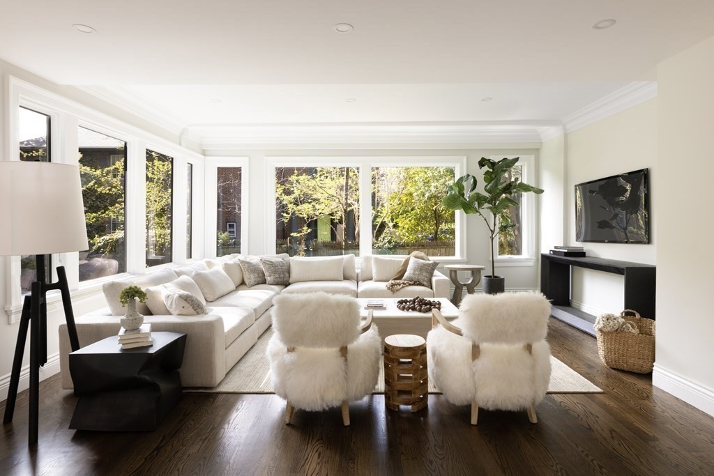 460 Walnut Street Brookline, MA 02445 - Photo 8 of 35 a living room with furniture and a flat screen tv