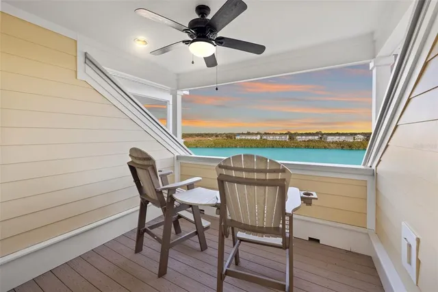 a view of a chairs in a balcony