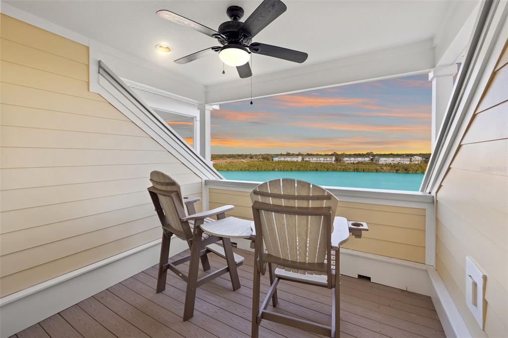 a view of a chairs in a balcony