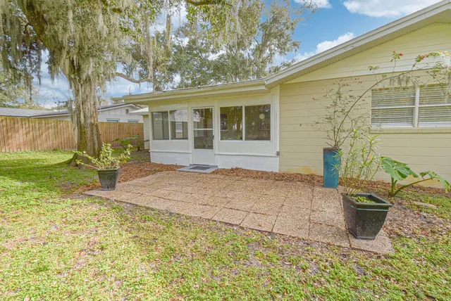 a house view with a garden space