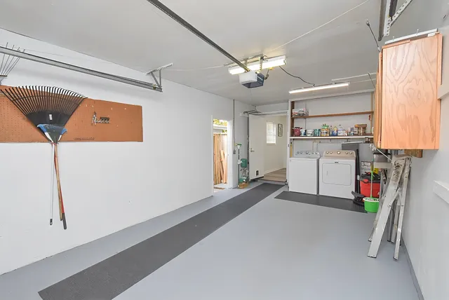 a room with a table and chairs