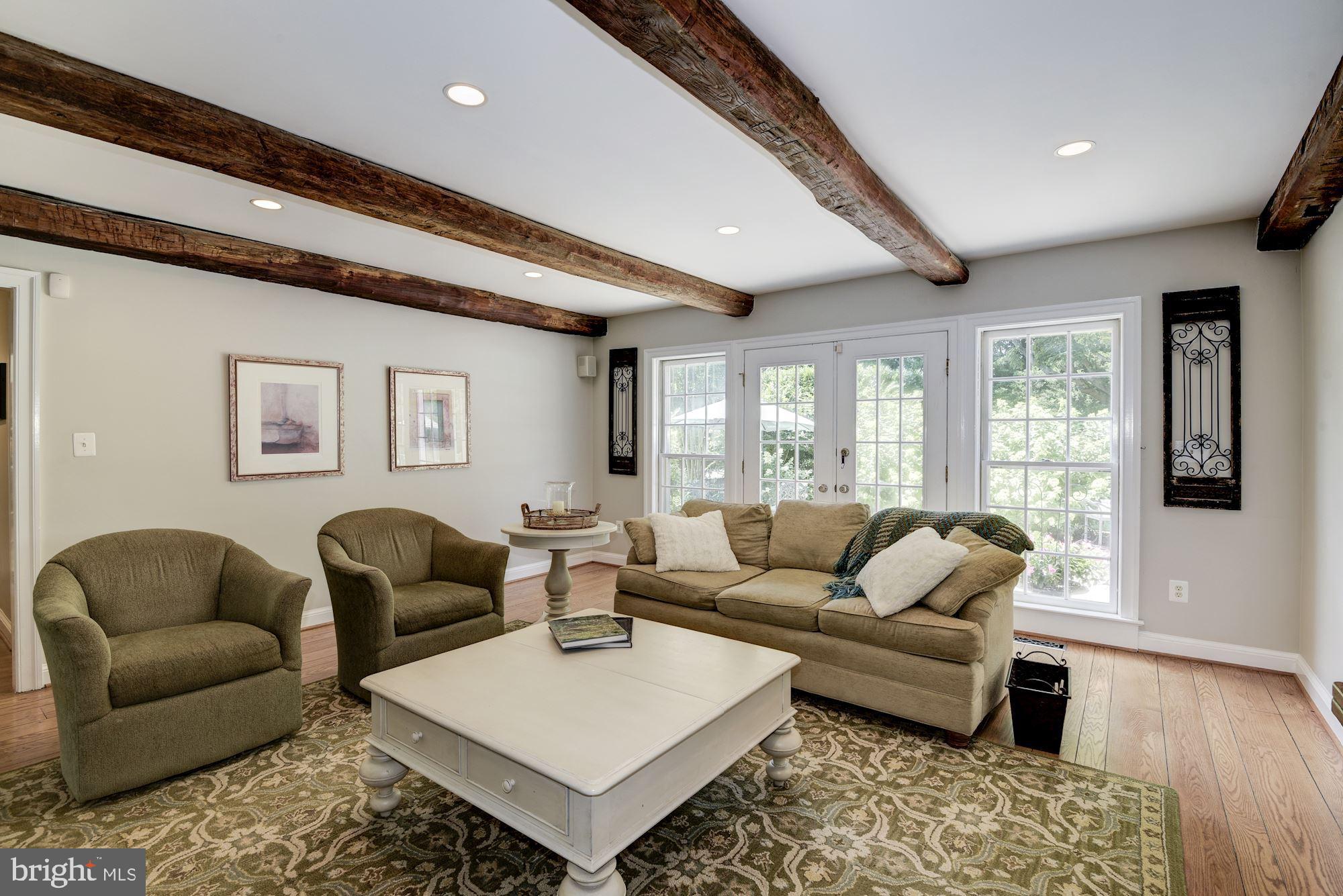 6 Beall Spring Court Potomac, MD 20854 - Photo 14 of 54 Family Room with Pennsylvania weathered beams