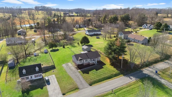 a view of a lake with houses