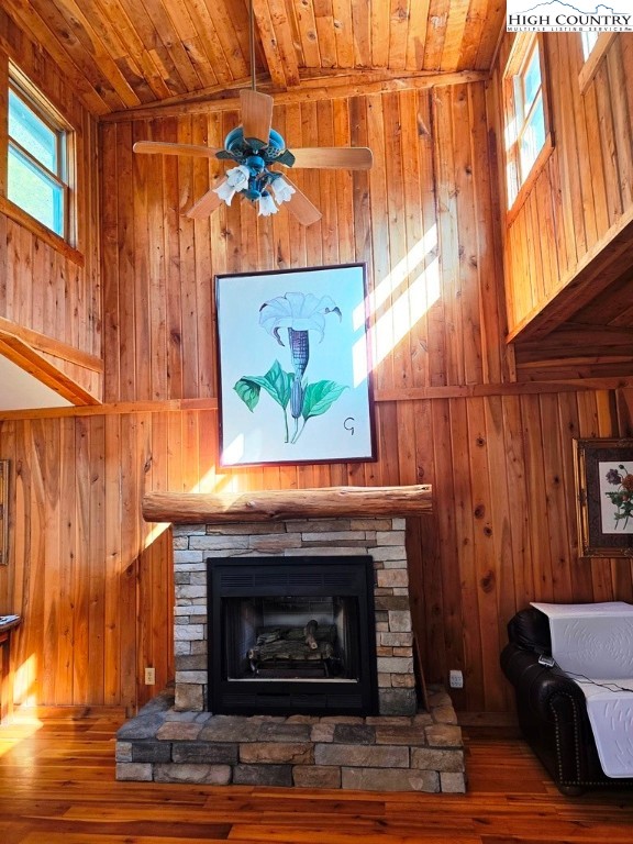 115 Little Horse Path Lansing, NC 28643 - Photo 10 of 33 a living room with a fireplace and a wooden floor