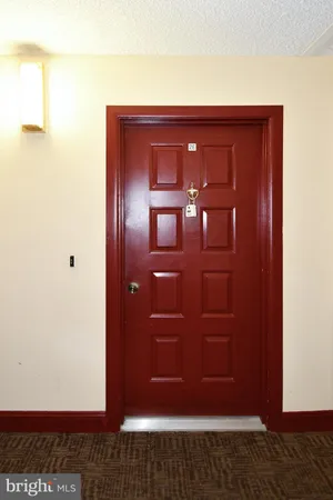 a view of a wooden door