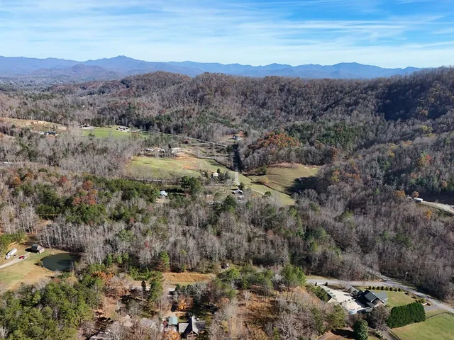 a view of a city with mountain
