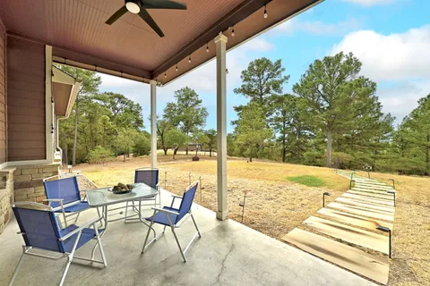 a outdoor space with chairs