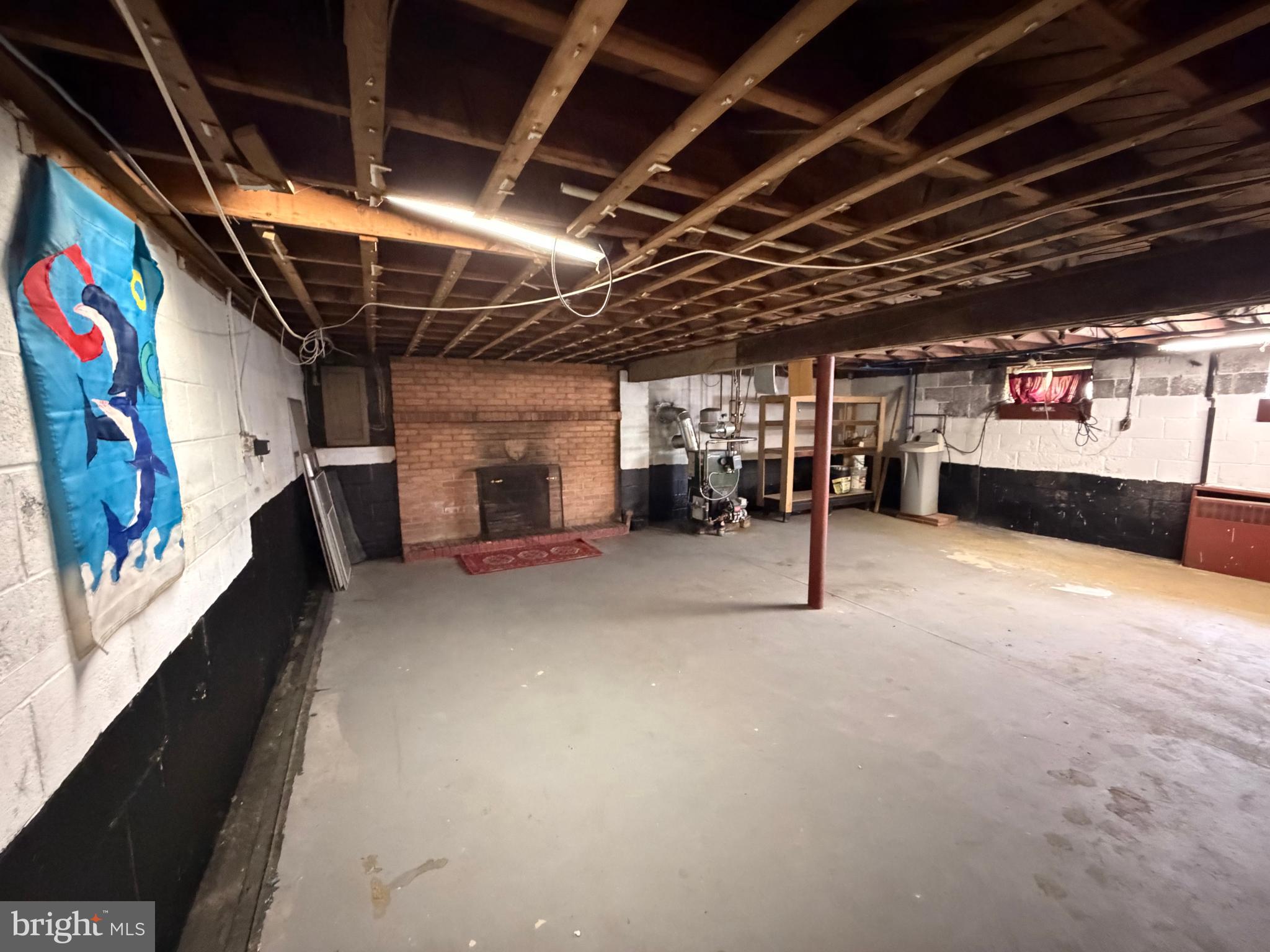 433 Juliustown Pemberton Road Juliustown, NJ 08022 - Photo 20 of 26 unfinished basement with brick surround FP