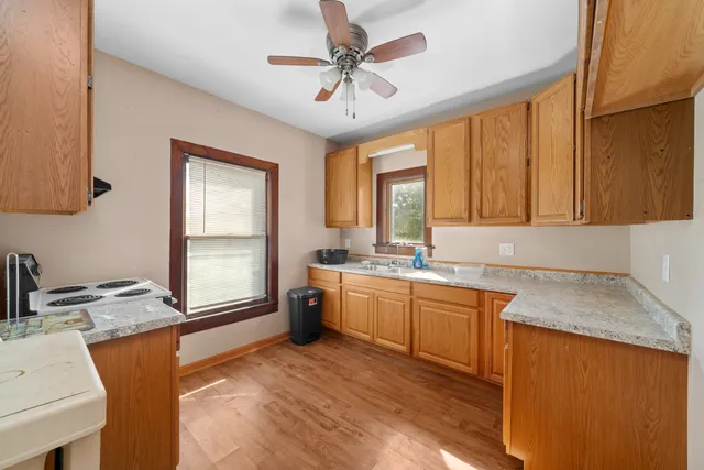 a view of front door of stairs