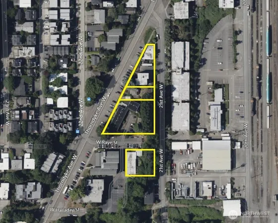 an aerial view of multi story residential apartment building