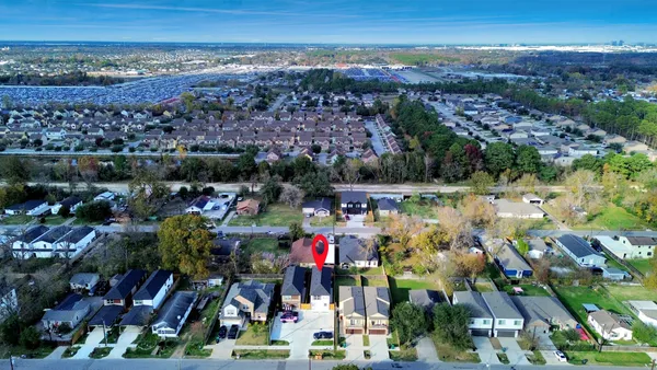 an aerial view of multiple house