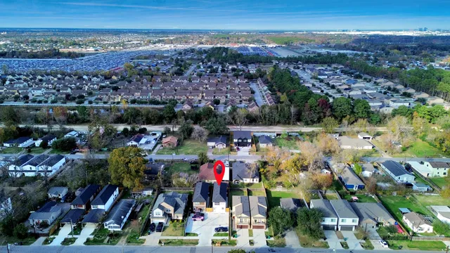 an aerial view of multiple house