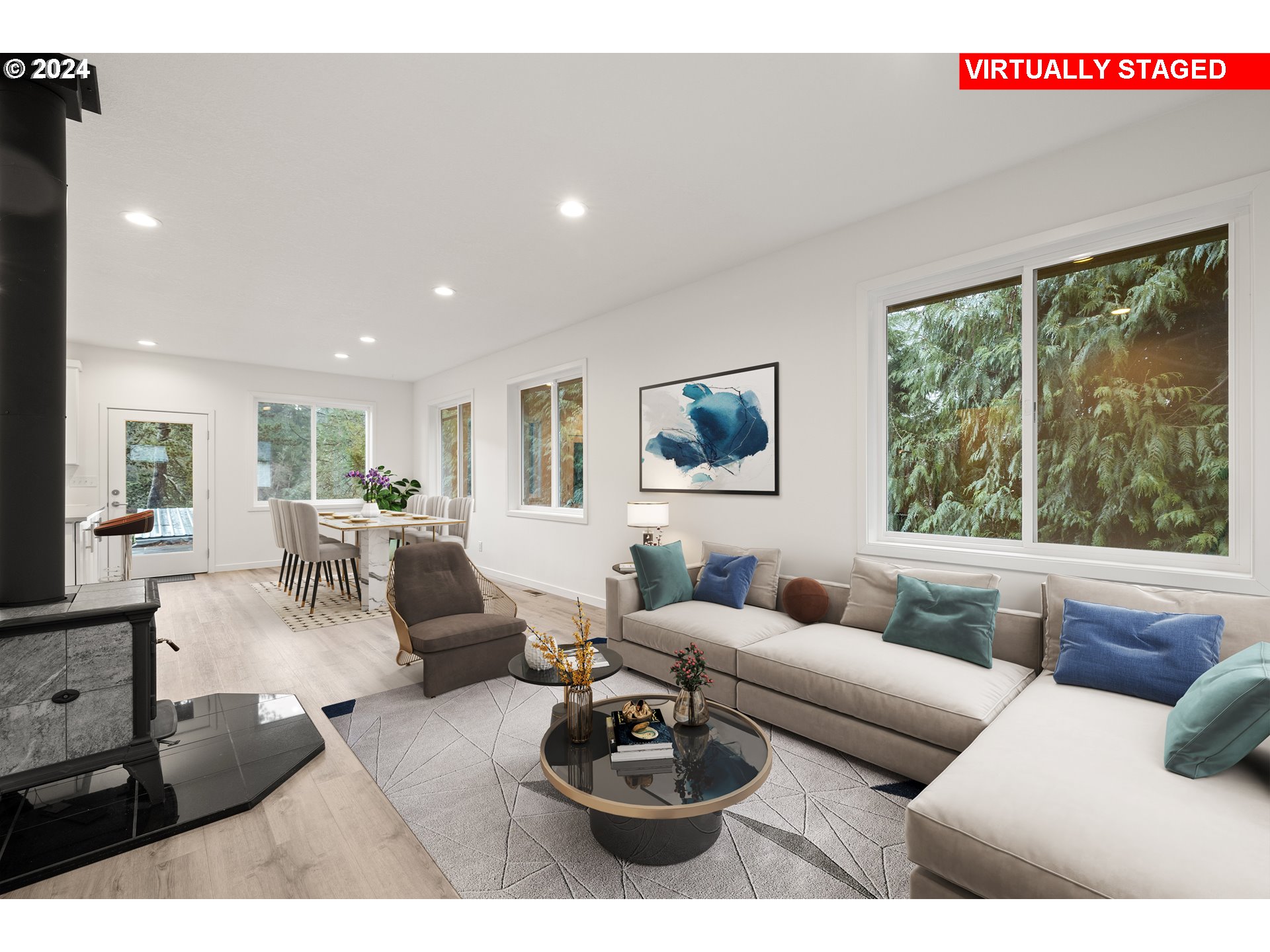 23300 Northwest Bravo Road Buxton, OR 97109 - Photo 12 of 47 a living room with furniture and a large window
