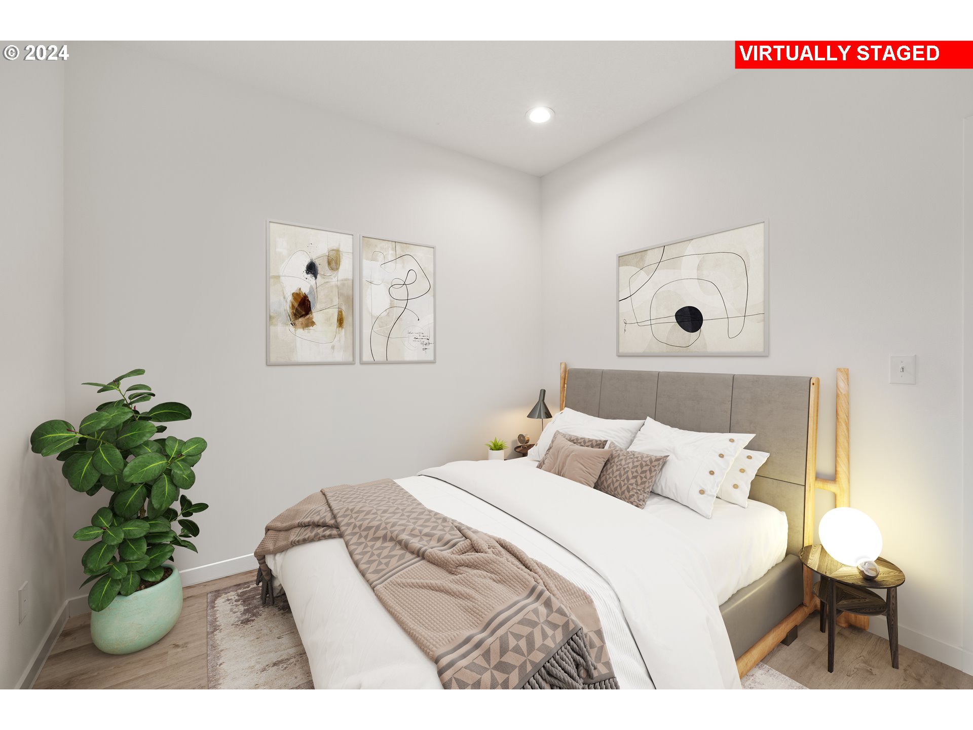 23300 Northwest Bravo Road Buxton, OR 97109 - Photo 15 of 47 a bedroom with a bed and a painting on the wall