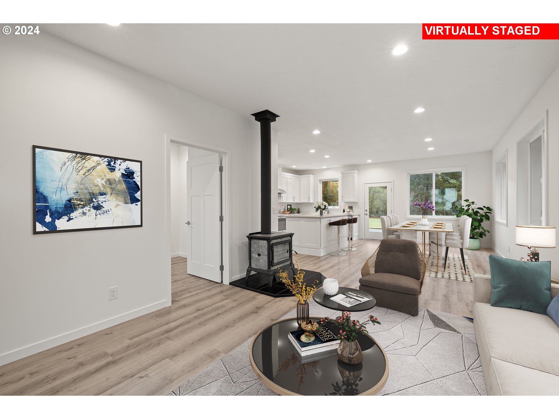 23300 Northwest Bravo Road Buxton, OR 97109 - Photo 7 of 47 a living room with furniture a wooden floor and a large window