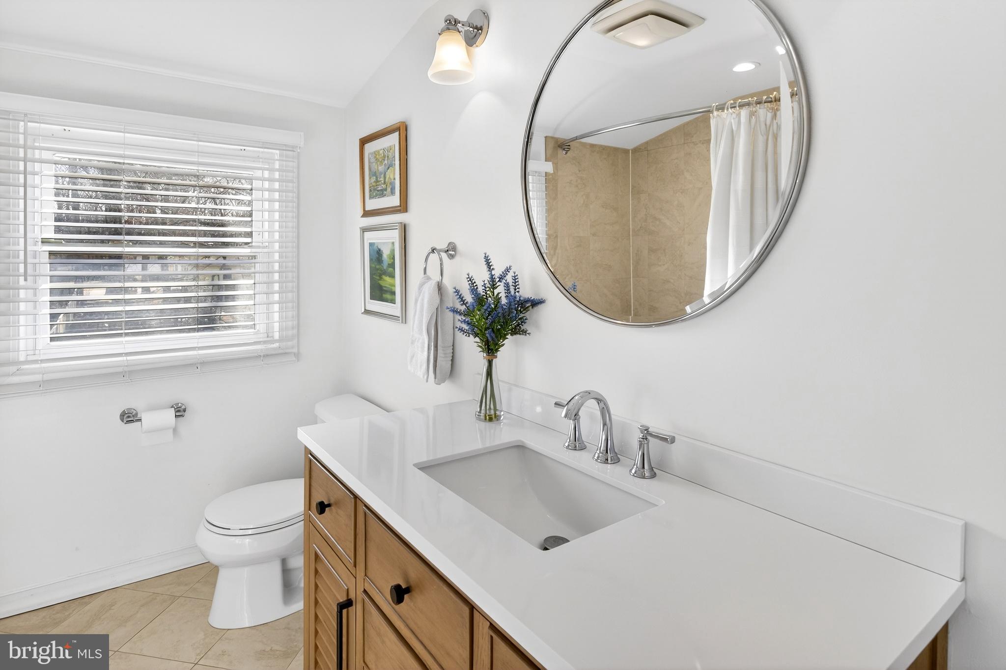 1507 Manor View Road Davidsonville, MD 21035 - Photo 24 of 45 a bathroom with a toilet a sink a mirror and a window