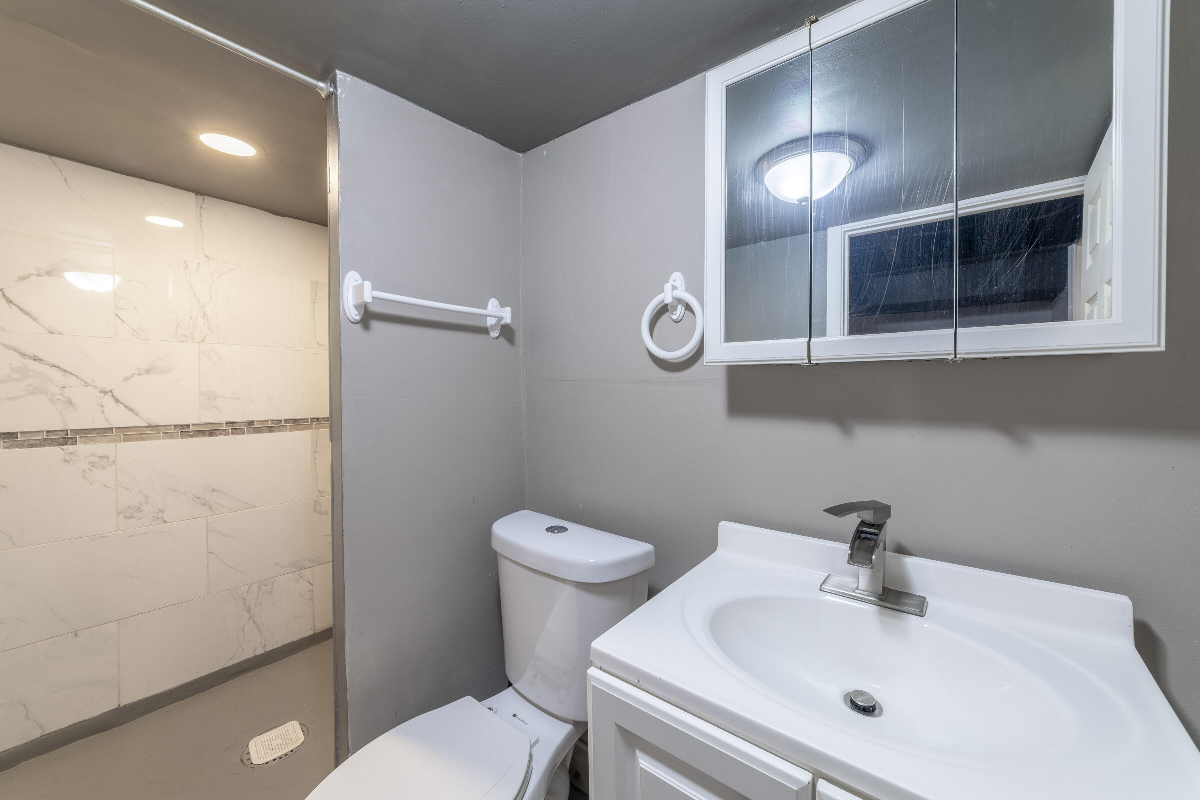 314 Cleveland Street Gary, IN 46404 - Photo 34 of 60 a bathroom with a sink mirror and toilet