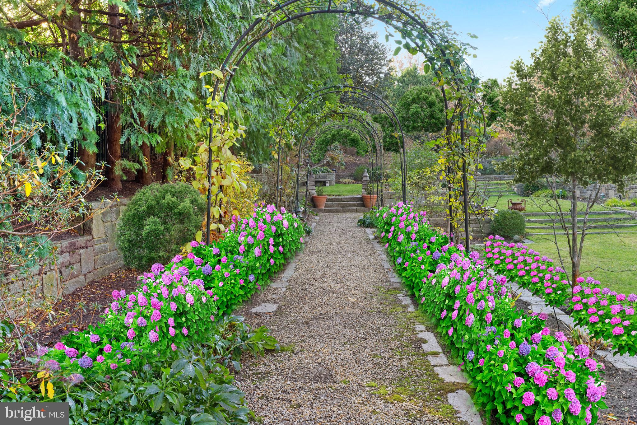 7116 Glenbrook Road Bethesda, MD 20814 - Photo 2 of 30 a view of a garden with flowers and trees