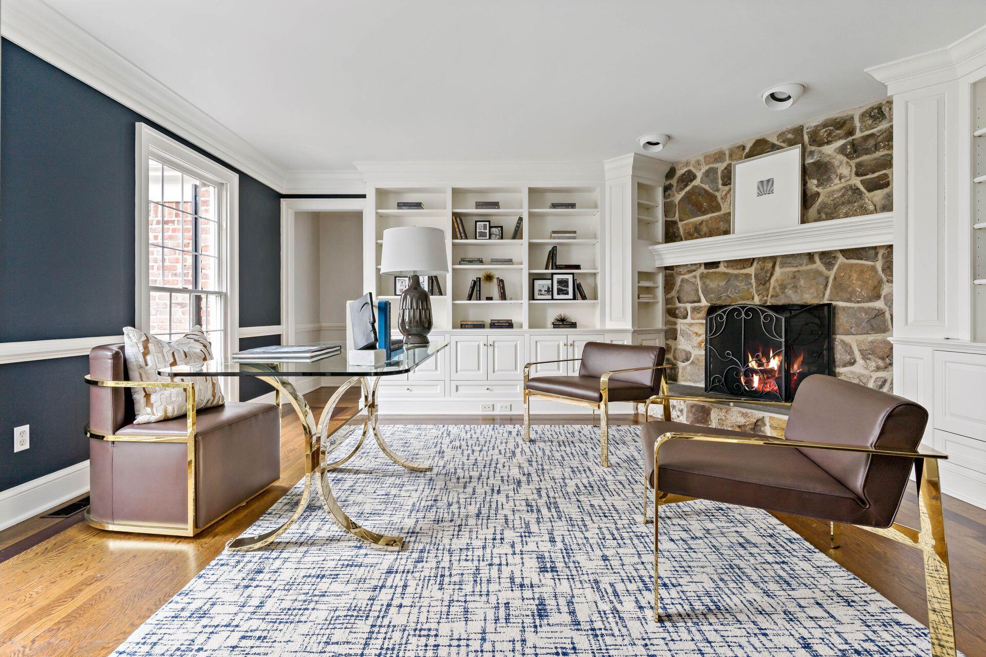 327 Frogtown Road New Canaan, CT 06840 - Photo 11 of 44 Office with Fireplace