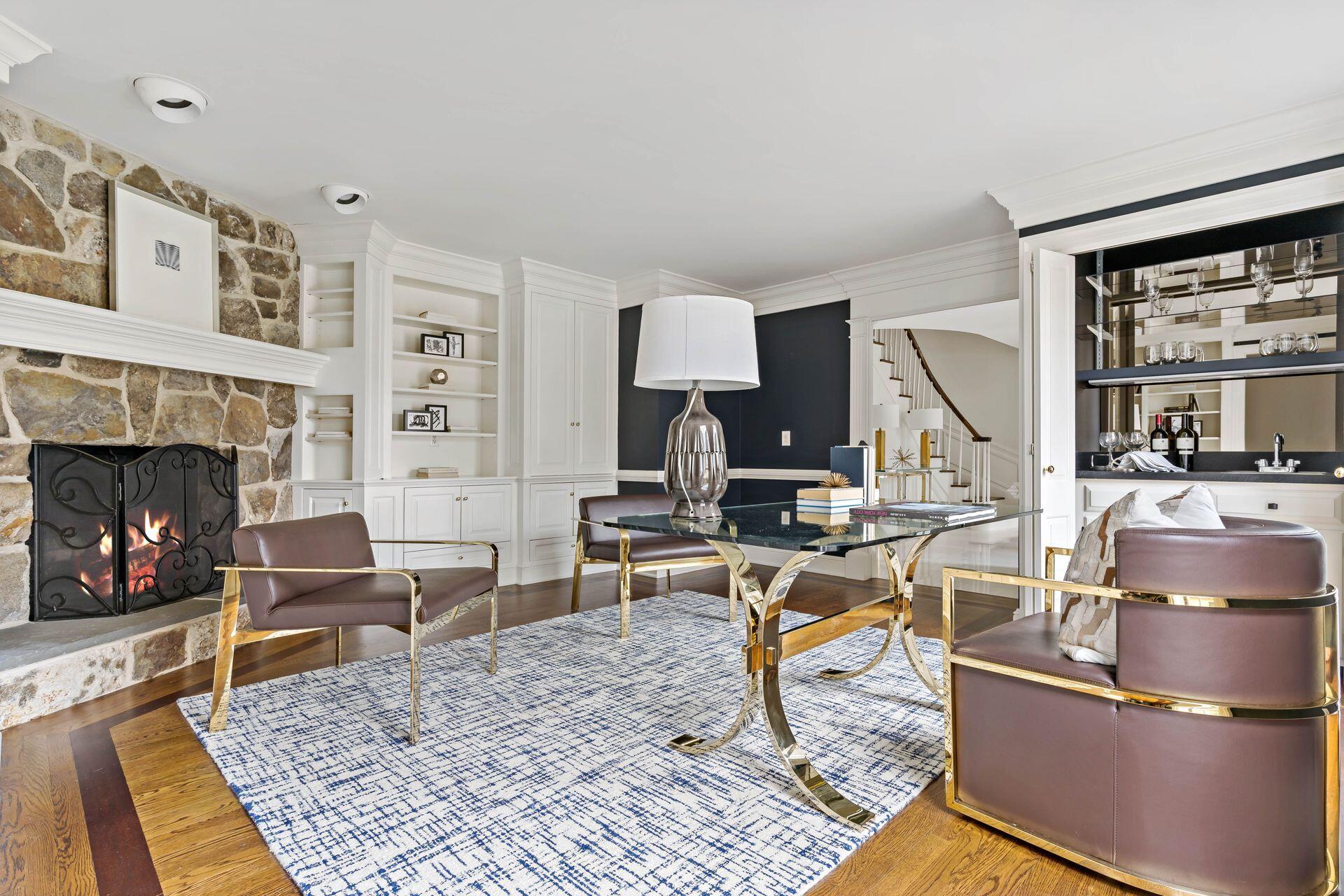 327 Frogtown Road New Canaan, CT 06840 - Photo 12 of 44 Office with Fireplace