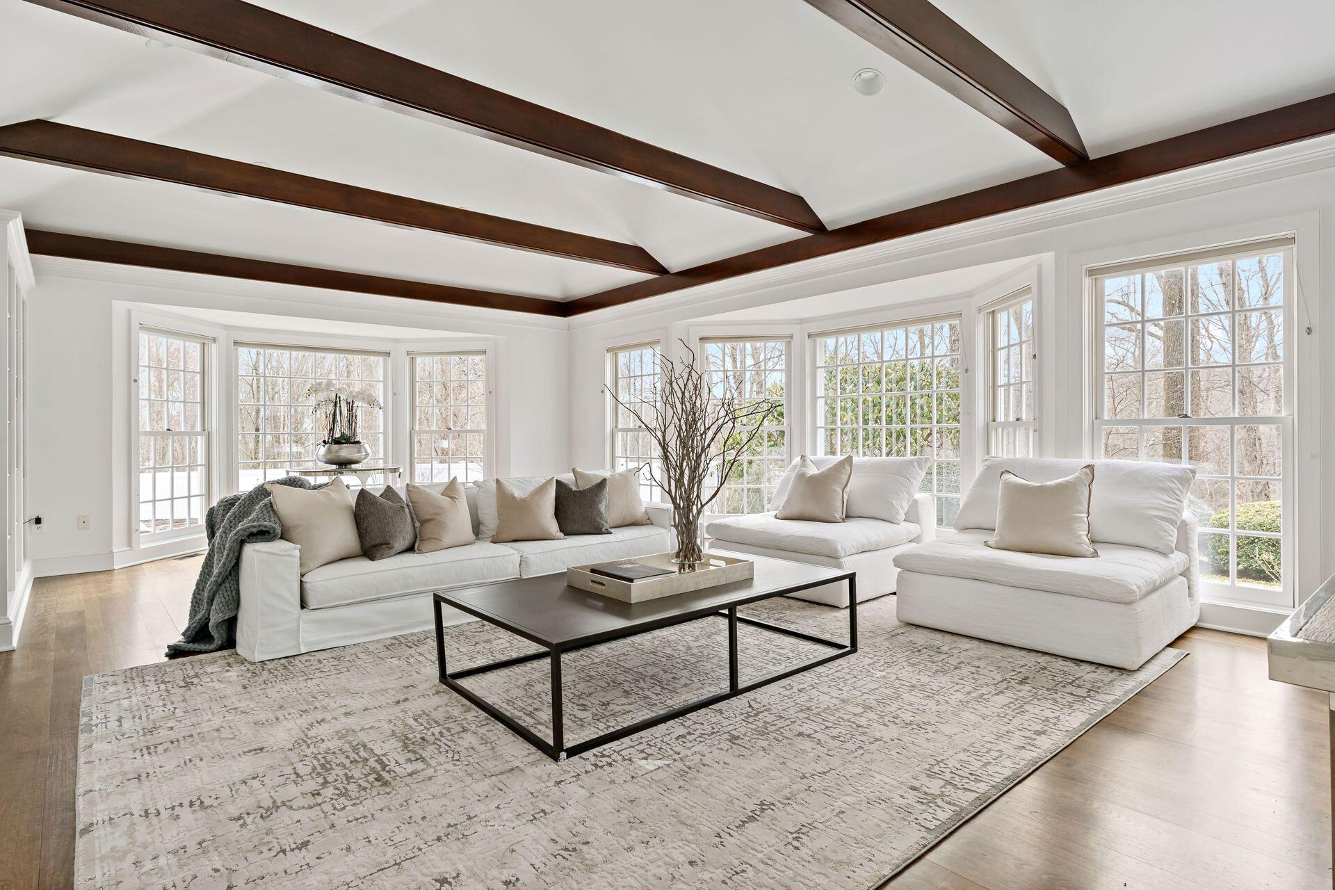 327 Frogtown Road New Canaan, CT 06840 - Photo 13 of 44 Family Room with vaulted ceiling