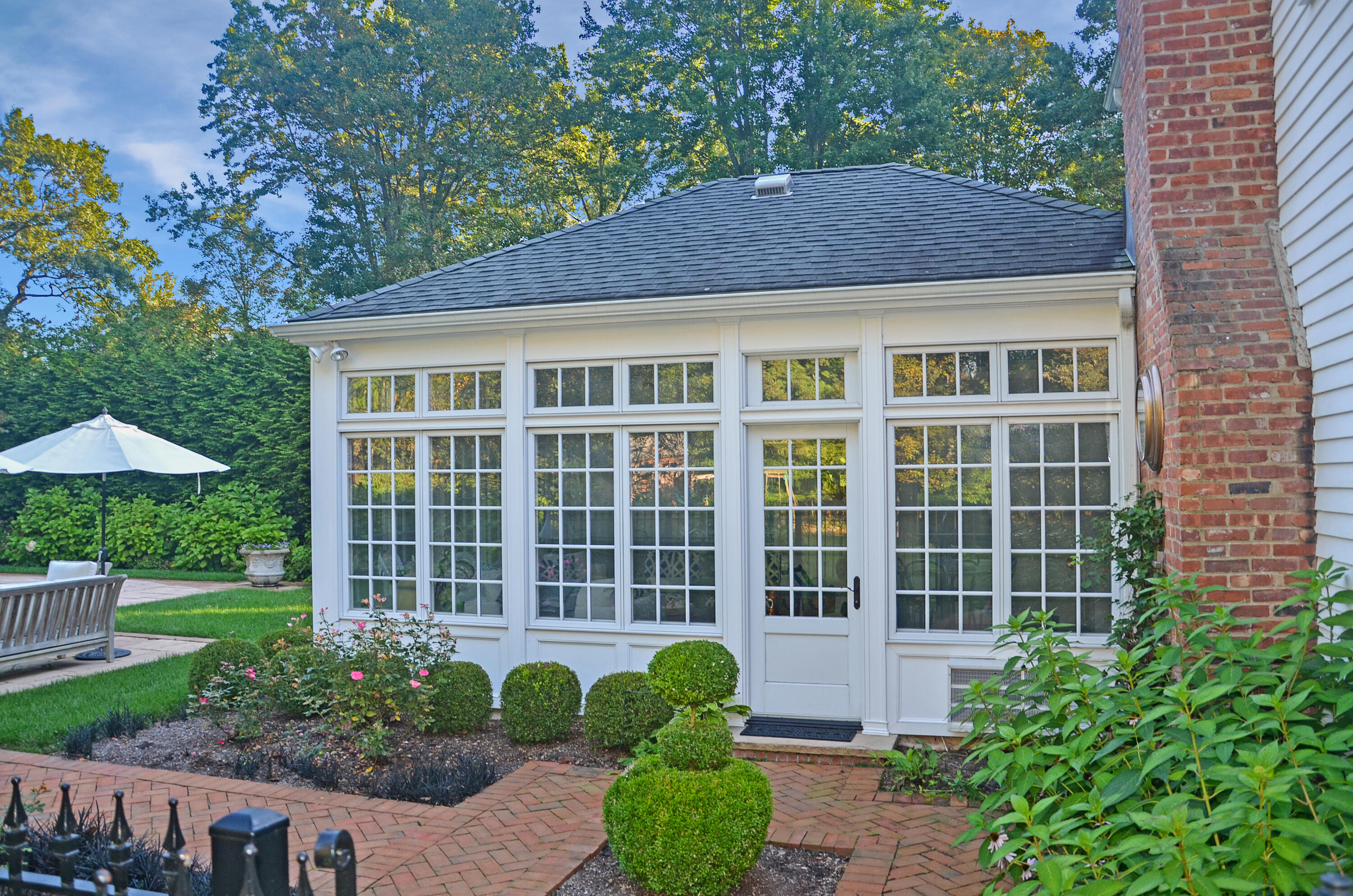 327 Frogtown Road New Canaan, CT 06840 - Photo 38 of 44 Manicured Landscaping Sunroom