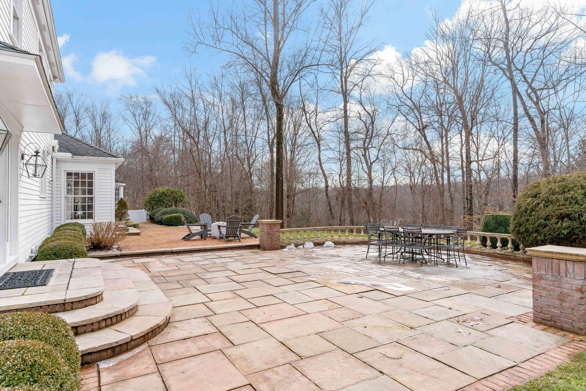 327 Frogtown Road New Canaan, CT 06840 - Photo 42 of 44 Large Patio with elegant stone railings