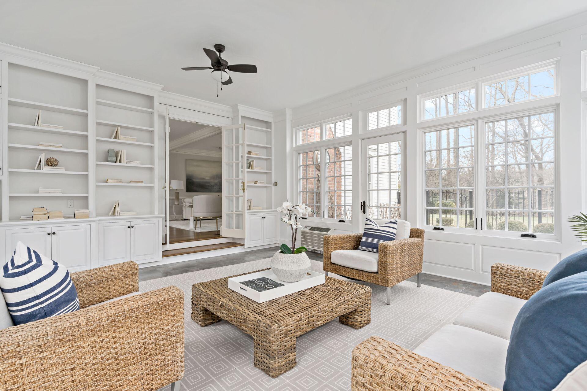 327 Frogtown Road New Canaan, CT 06840 - Photo 8 of 44 Sunroom overlooking Pool