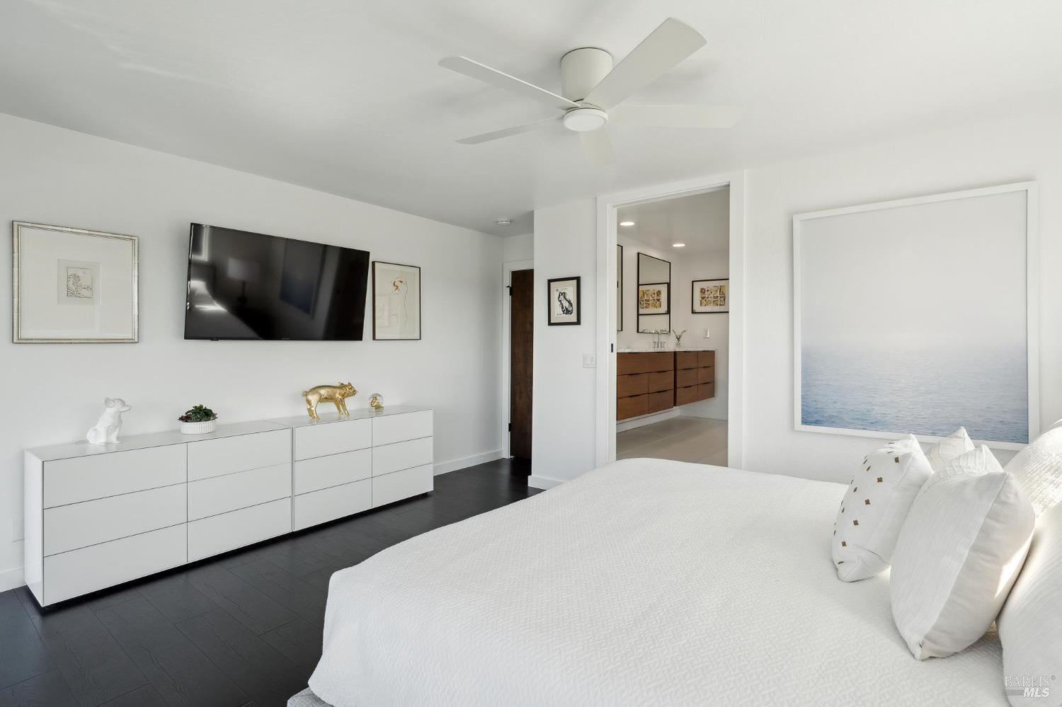 3485 Ridgeview Drive Santa Rosa, CA 95404 - Photo 33 of 63 a bedroom with a bed and a flat screen tv