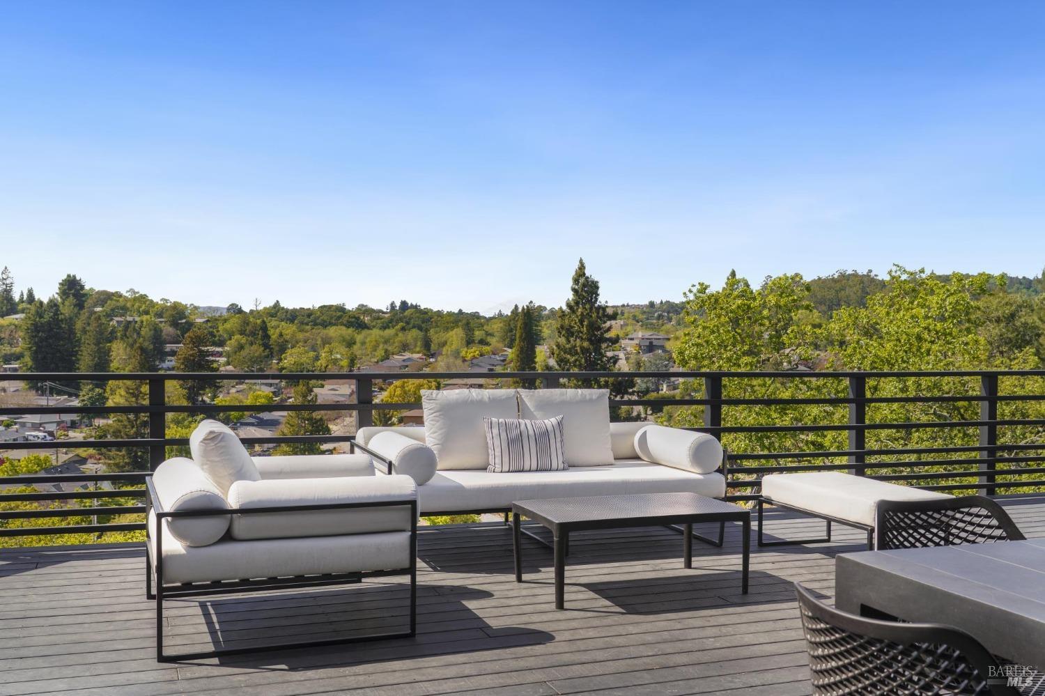3485 Ridgeview Drive Santa Rosa, CA 95404 - Photo 52 of 63 a roof deck with couches and wooden floor
