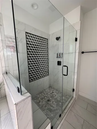a bathroom with a shower