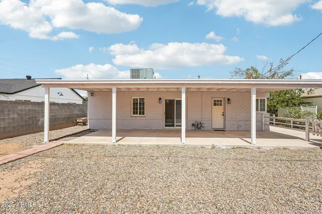 a aerial view of a house with a garden