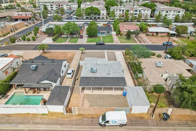 an aerial view of a city