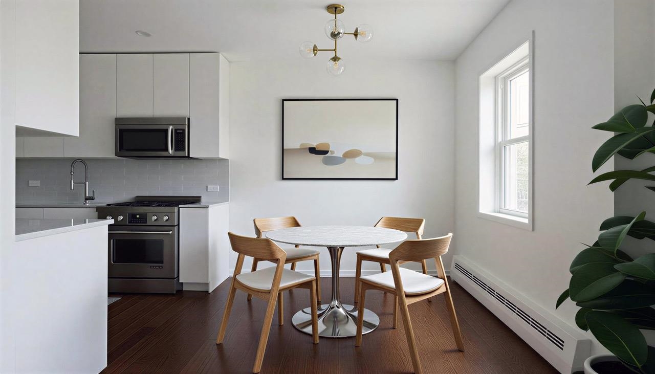 6010 Boulevard East, Unit 54 West New York, NJ 07093 - Photo 9 of 20 a kitchen with a table and chairs in it