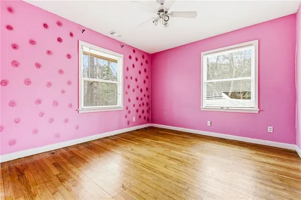 a view of a room with natural light
