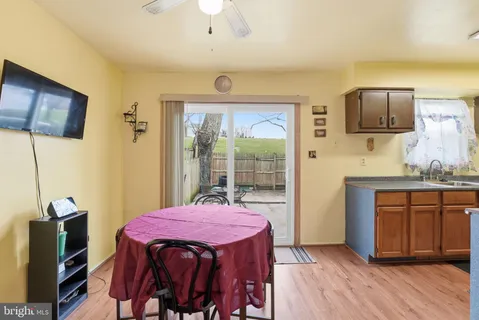 a view of a kitchen from a dining room